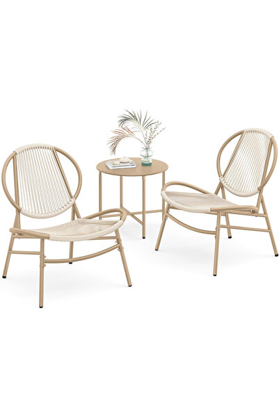 SERSIMO SONGMICS σετ μπιστρό κήπου 3 τεμαχίων, καρέκλες και τραπέζι Acapulco,...