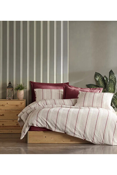 Şaheser Home Collection Σετ Παπλωματοθήκης με Νήματα Βαμμένα Ava Bordo