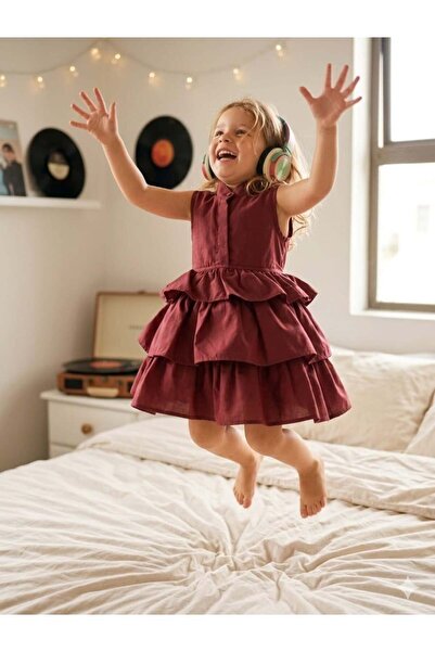 Hilal Akıncı Kids Κοριτσίστικο καθημερινό φόρεμα με στρώσεις