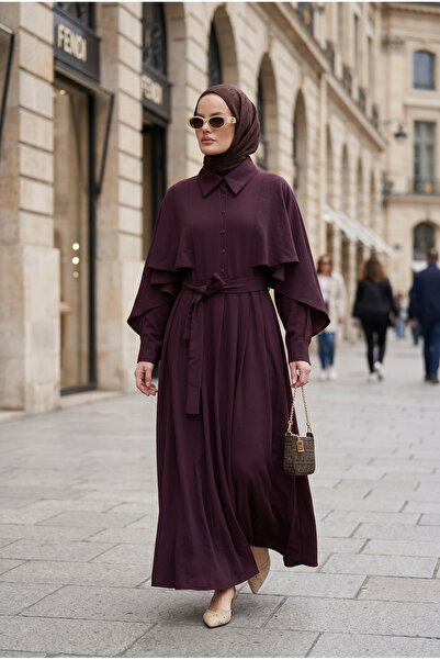 Aselim Hijap Moda Φόρεμα Aurelia με Λεπτομέρεια Πέπλου από Τένσελ – Δαμασκηνί