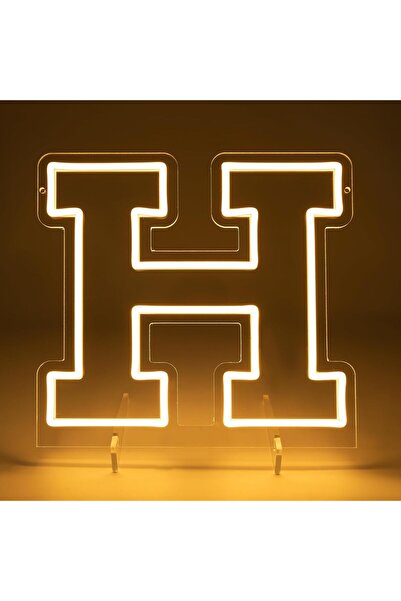 Slasa Letter H LED Neon Sign 30x22 cm 6mm Acrylic Base Alphabet Light Party W...