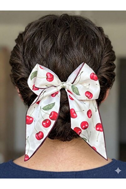 Mavi Masal Λαστιχένια αγκράφα με σατέν κορδέλα με σχέδιο κεράσι - Αξεσουάρ μα...