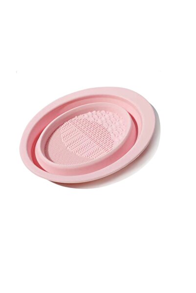 Cyrax Pink foldable silicone accessory for cleaning makeup tools