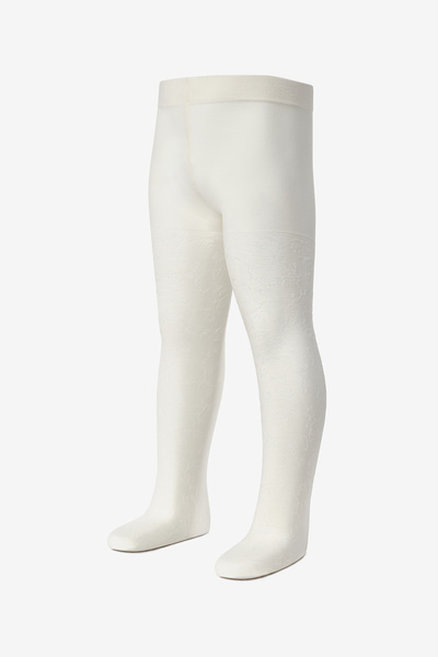 Le Mabelle Κοριτσίστικο καλσόν με σχέδιο λουλουδιών σε χρώμα εκρού