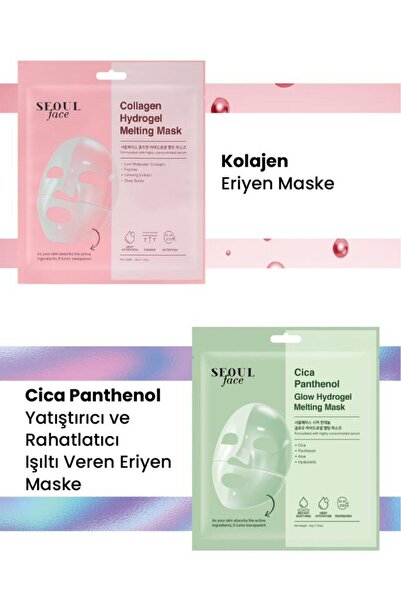 Dermal Kolajen ve Cica Nemlendirici Rahatlatıcı Eriyen Maske Seti Kore Maske ...