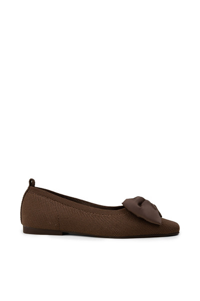 Deery Women's Brown Bow Detailed Ballerinas