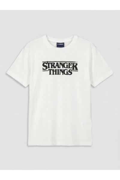 LC Waikiki Tricou de băieți cu guler rotund, imprimat cu Stranger Things