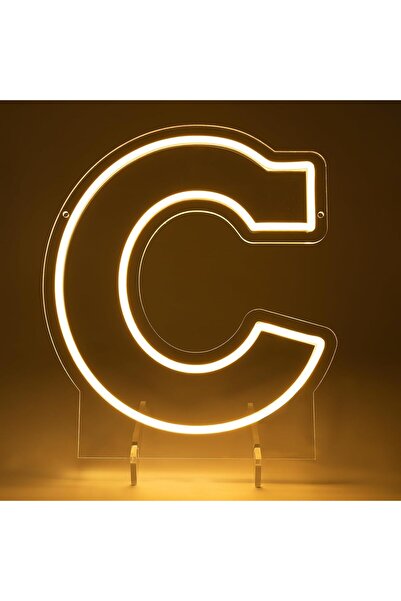 Slasa Letter C LED Neon Sign 30x22 cm 6mm Acrylic Base Alphabet Light Party W...