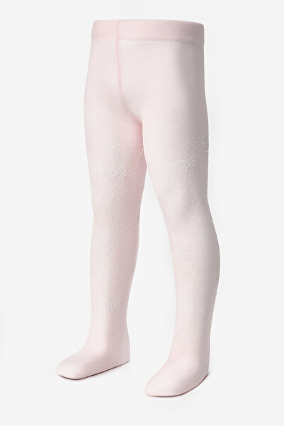 Le Mabelle Κοριτσίστικο καλσόν με ροζ πουά και σχέδιο πεταλούδας