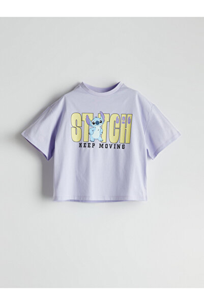 LC Waikiki Tricou de fete cu guler rotund și imprimeu cusut