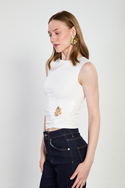 BARRELS AND OIL Γυναικεία μπλούζα με λεπτομέρεια αγκράφας και μανίκια zero - ...