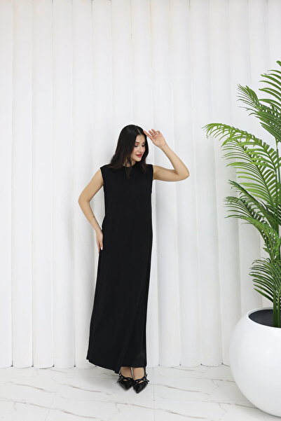 TATULA Crew Neck Zero Sleeve Undergarment Dress