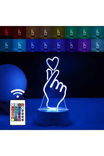 OEM Lampă LED decorativă 3D, Mână și Inimă, din material acrilic, cu lumină m...