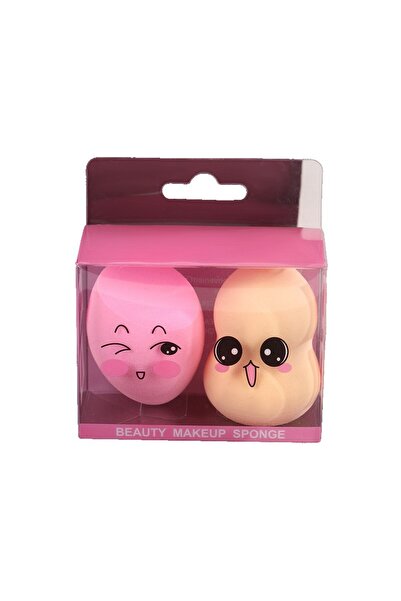 Cyrax Set of 2 Makeup Sponges, 4 x 6 cm Multicolor