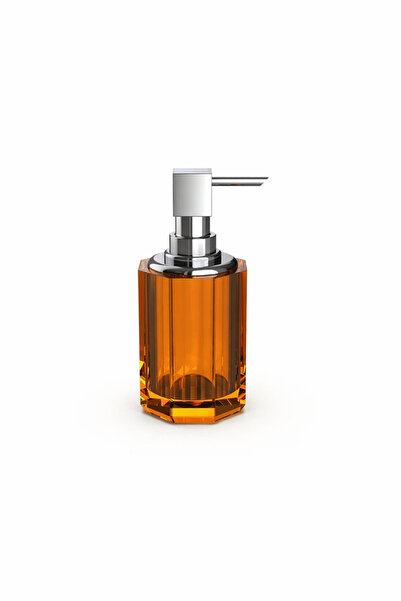 Decor Walther New Kristall Liquid Soap Dispenser, Countertop - Chrome/Amber