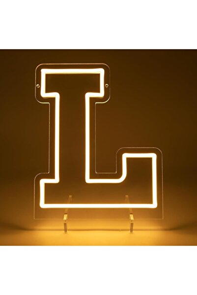 Slasa Letter L LED Neon Sign 30x22 cm 6mm Acrylic Base Alphabet Light Party W...