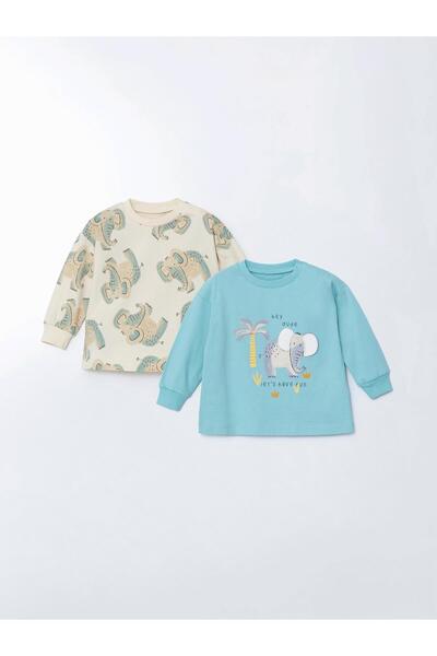 LC Waikiki Crew Neck Printed Baby Boys T-Shirt 2 Pack