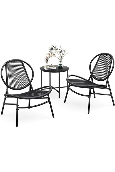 SERSIMO SONGMICS σετ μπιστρό κήπου 3 τεμαχίων, καρέκλες και τραπέζι Acapulco,...