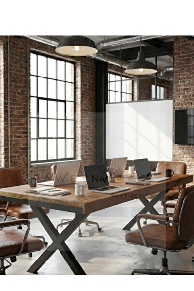 raweyn Dogal Ahşap Sirius Toplantı Masası 100*200*76 Cm-Açık Ceviz