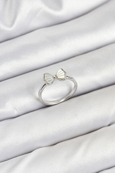 silky glows Stylish and Modern Brass Silver Color Bow Model Women's Ring - a ...