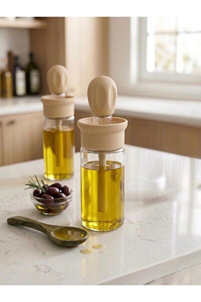 cook&kitchen وعاء زيت من السيليكون باللون البني
