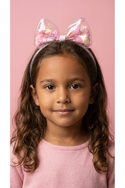 Katia&Bony Ανοιχτό ροζ παιδικό στέμμα με λεπτομέρεια φιόγκου