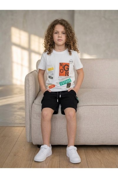 kids republic by meemseen independent Urban Vigor Graphic Tee & Cargo Shorts Set