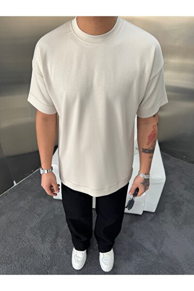 KeepRising Erkek Oversize Bisiklet Yaka Basic Tshirt - Erkek Bisiklet Yaka Pa...