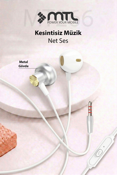 MTL 3.5 MM Jack Girişli Stereo Kulak İçi Metal Kablolu Kulaklık Konforlu Ses ...