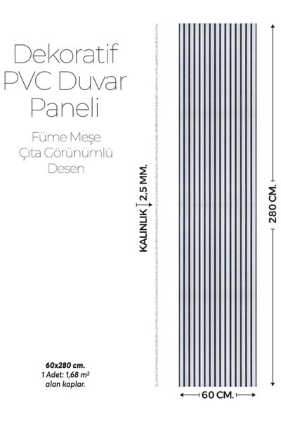 Brano 60X280 Lambiri Desen Duvar Kaplama Salon,mutfak,banyo,tv Ünitesi