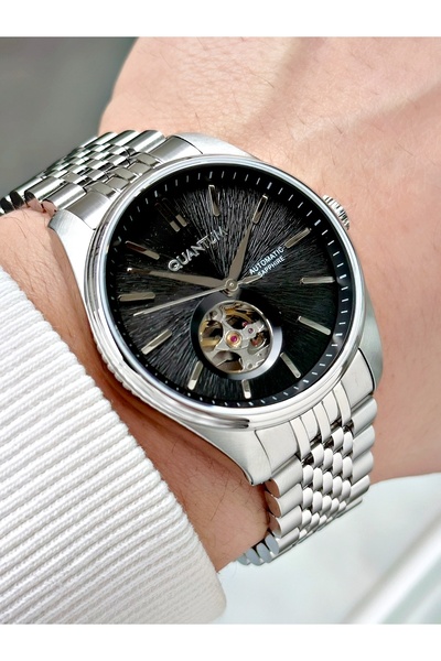 Quantum Automatic Mechanism Steel Cord Steel Case Men Wristwatch 1207Mr