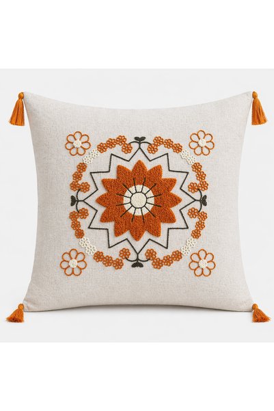 Livera Home Modern Punch Embroidered 2-Piece Throw Pillow Cover 43X43 Decorative