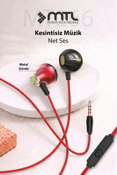 MTL 3.5 MM Jack Girişli Stereo Kulak İçi Metal Kablolu Kulaklık Konforlu Ses ...