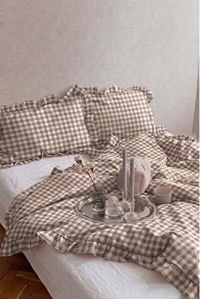 EVA Σετ Παπλωματοθήκη με Σχέδια και Βολάν Διπλό / Χωρίς Σεντόνια