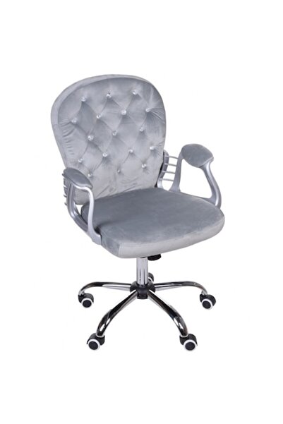 Mobplayers Καρέκλα γραφείου Harris, γκρι, Υλικό βελούδο, κρυστάλλινα κουμπιά,...