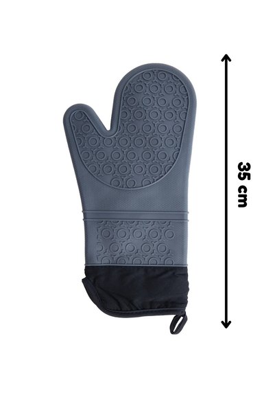 Kittiwake Home Life Gray Silicone Oven Mitt 37 cm – Heat Resistant, Fireproof...