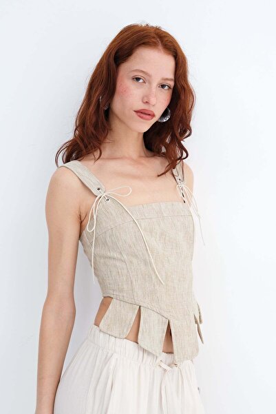 Addax Μπλούζα κορσέ με δέσιμο A02040