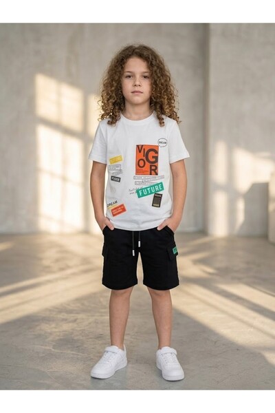 kids republic by meemseen independent Urban Vigor Graphic Tee & Cargo Shorts Set