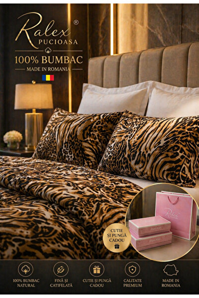 Lenjerie de pat Ranforce 100% Bumbac, 6 piese, Husă 180x200x25, Set Premium miniatura 2