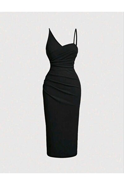 Bracha Φόρεμα μάξι με ντραπέ σχέδιο ψαριού και λεπτομέρεια στους ώμους