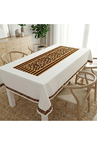 Tropikhome Leopar Desenli Dijital Baskı Masa Örtüsü