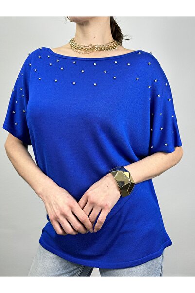 GND Πλεκτή μπλούζα από βισκόζη με πέτρινη λεπτομέρεια