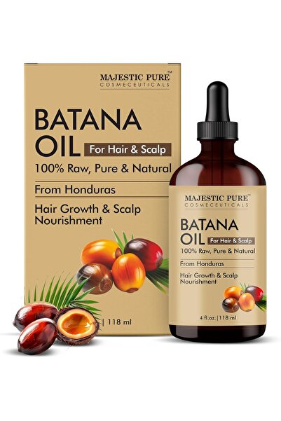 Majestic Pure زيت باتانا لتغذية الشعر وفروة الرأس، تقوية، تغذية، زيادة الحجم ...