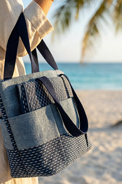 LAGRANZE Σετ Ψάθινων Αντικειμένων Παραλίας 4 τεμαχίων – Τσάντα, Καπέλο και Ψά...