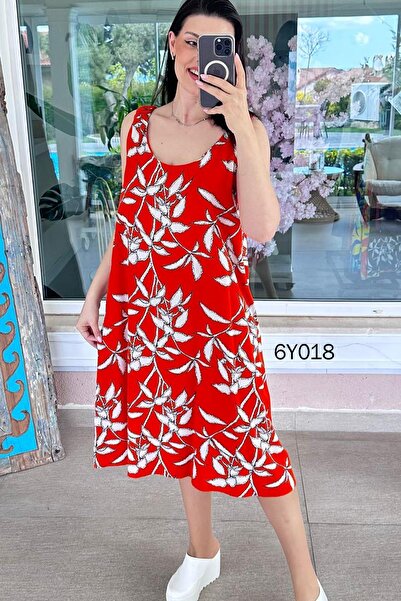 İnce Topuk Φόρεμα με τιράντες και μηδενικά μανίκια 6y018