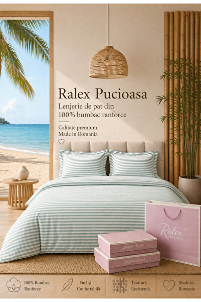 Lenjerie de pat Ranforce 100% Bumbac, 6 piese, Husă 180x200x25, Set Premium miniatura 3