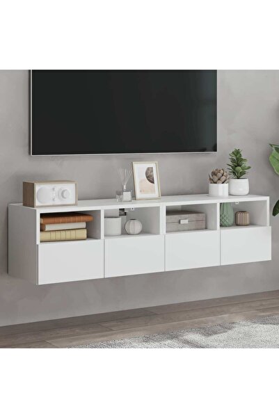 vidaxl Ντουλάπια Τοίχου Τηλεόρασης 2 Τεμ. Λευκά 60x30x30εκ.