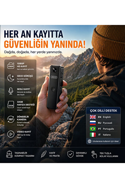 FaroxTech Mini Gizli Kamera 1080P HD Gece Görüşlü Sesli Video Kayıt Taşınabil...