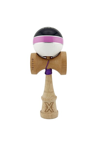 Cyrax Kendama X ROYAL SPIKE Original, 55 cm Șnur Negru/Roz Argintiu/Alb