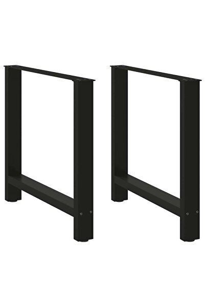 vidaxl Πόδια τραπεζαρίας Μαύρο 2 τεμ. 70x(72-73) εκ. Ατσάλι